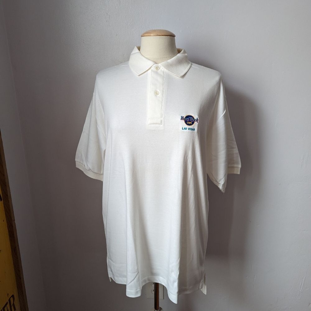 Deadstock Vintage White Hard Rock Cafe Las Vegas Polo Size XL